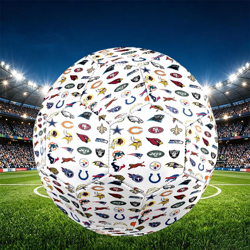 NFL Print Size 5 Soccer Ball, PU Wear Resistant Football for Match Training and Daily Practice, Birthday Gift for Soccer Fans