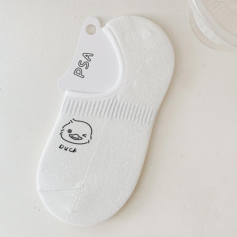 Summer Thin, Shallow-mouthed, Invisible, Non-slip and Cartoon-style Short Socks, Versatile Cotton Socks for Women