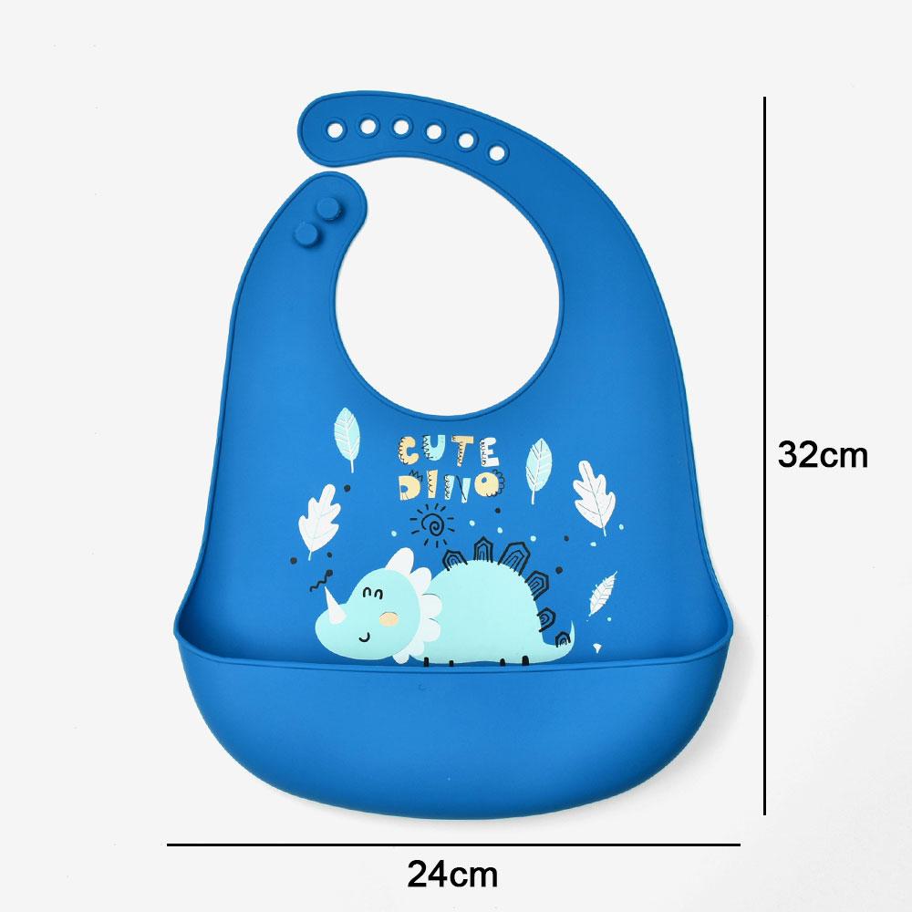 Silicone World 1PC Waterproof Bibs Baby Kids Stuff Cute Cartoon Printed Kids Bib Adjustable Soft Silicone Bib Baby Feeding Stuff