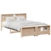 Brown Bed Frame with Headboard 150 X 200 Cm Wood Based Material