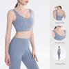 Tuta estiva da yoga da donna Lulu - Elegante design sulla schiena per fitness e jogging con pantaloni da yoga invisibili