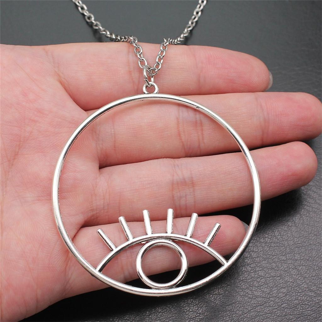 Hand of Fatima Eye of Horus Protection Amulet Pendant Antique Bronze Metal Women Collar Necklace Hot Sale