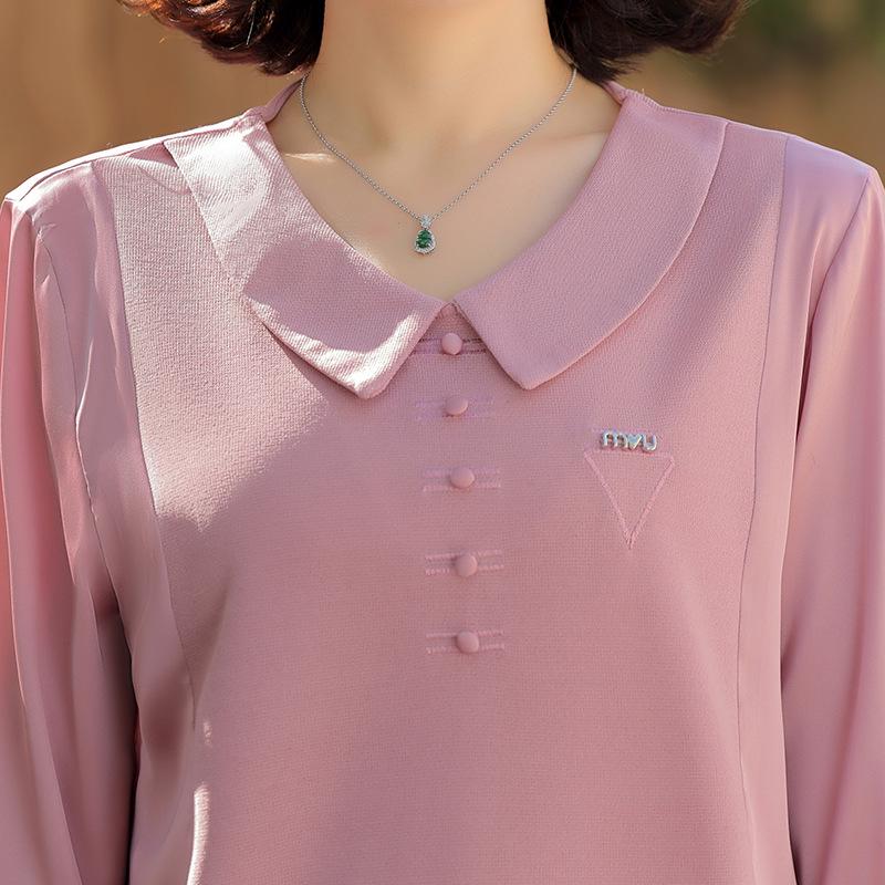 2025 Spring Long Sleeve T-shirt for 50-Year-Old Women's Fashion