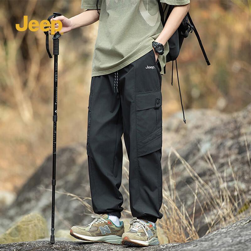 JEEP Men s 2025 Spring/Summer Breathable Loose Fit Jogger Cargo Pants L