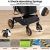 Poussette chien chat 4-en-1 pliable jusqu’à 25 kg, roues 360° amorties, transport animal, poussette tout-terrain confortable