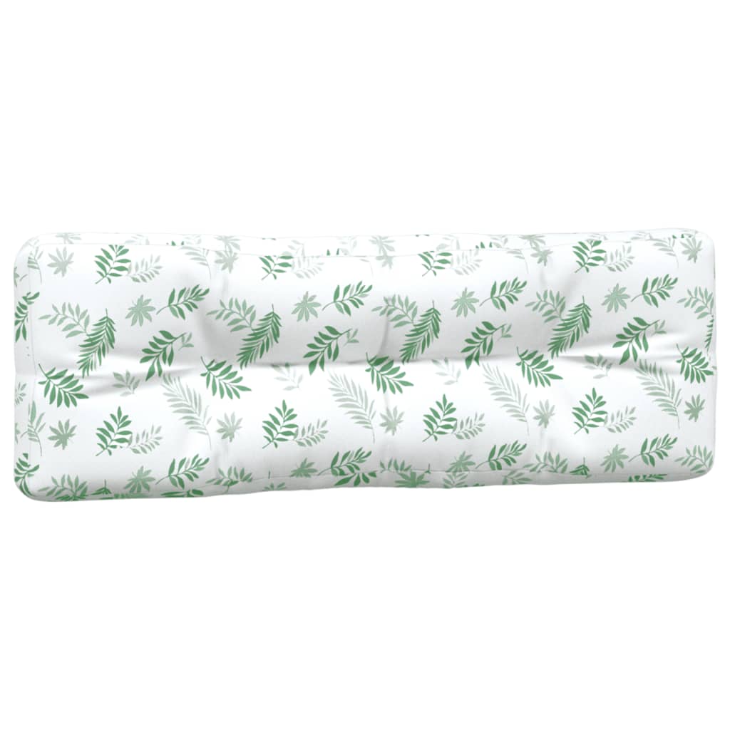 2 Piece Pallet Cushions with Leaf Pattern Fabric