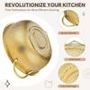 Golden stainless steel drain basket with a fine mesh sieve 4PCS