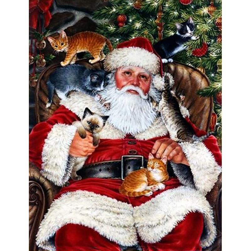 DIY 5D Diamond Painting Full Round Drill Rhinestone Cross Stitch Diamond Mosaic Christmas Santa Claus Embroidery Home Decor