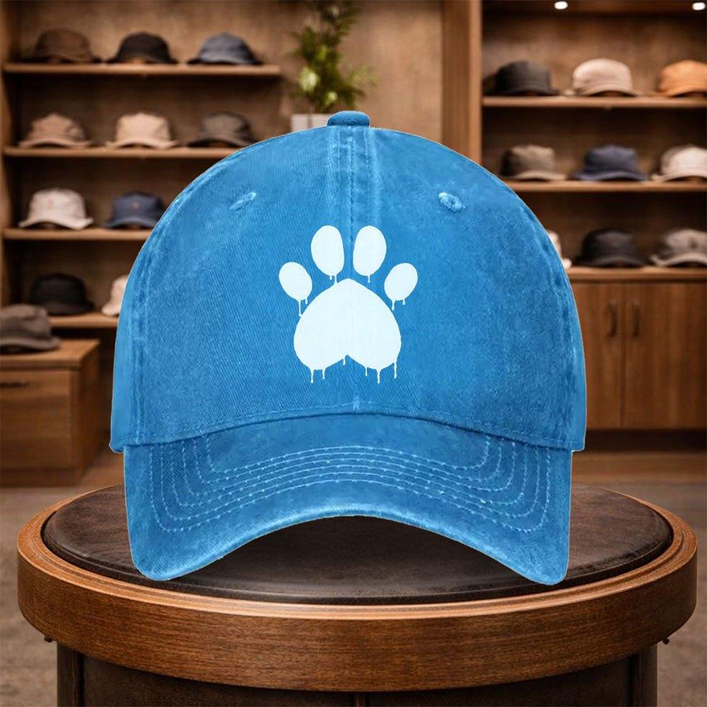 A Baseball Cap with a Paw Print Design Perfect for Casual Outings This Stylish And Adjustable Hat Is Suitable for Outdoor Acti