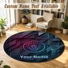 Round Rug Custom NameManchester City Pattern Non Slip Carpet Home Floor Decor