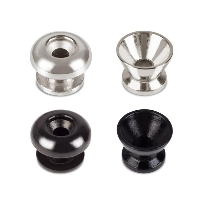 2pcs Stylish Silver Bell Shape Strap Buttons Skidproof Strap Lock Guitar Buckles Suitable for Various Skill Levels