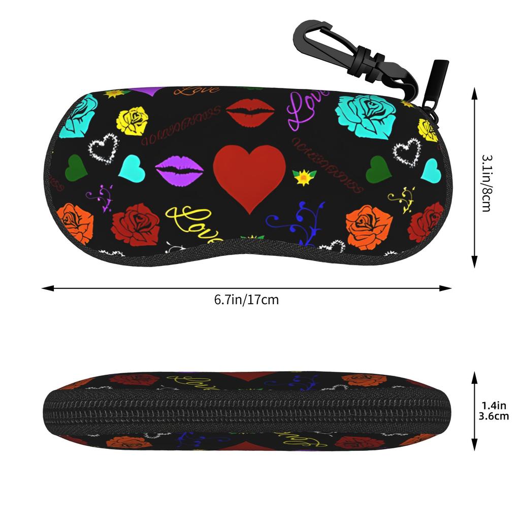 pink hearts gift for lover Glasses Case Gifts For Women Men  Box  Eyeglasses Box Charming Eyewear Container