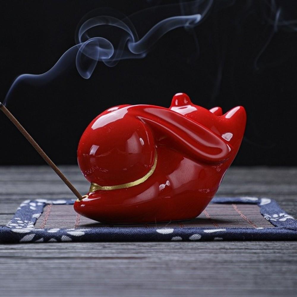 Cute Cat Incense Burner Holder Handmade Craft Desktop Ornament Incense Stick Holder  Temples