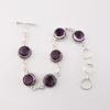 Rare Amethyst Gemstone 925 Sterling Silver Handmade Jewelry Women Bracelet 7-9" RB-16-5