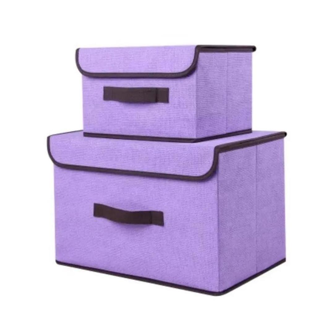 Multifu Large Capacity Foldable Solid Color Fabric Storage Box Non-woven Dust-proof for Dormitory Indoor Use
