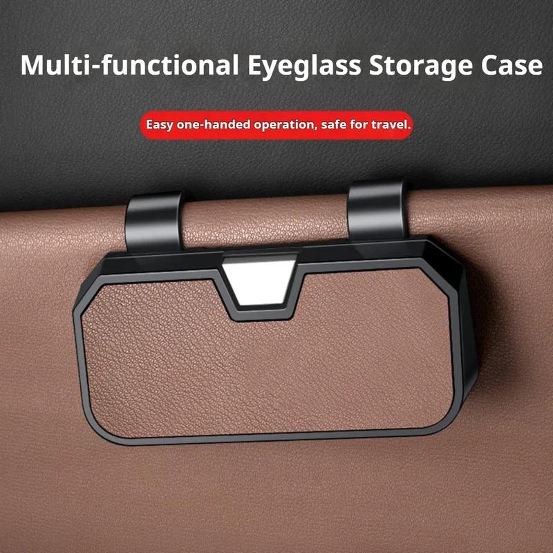 New Car Sunglasses Case Multifunctional Storage Box Goatskin Alasses Case For Cadillac Escalade CTS ATS SRX STS XT5 XT6