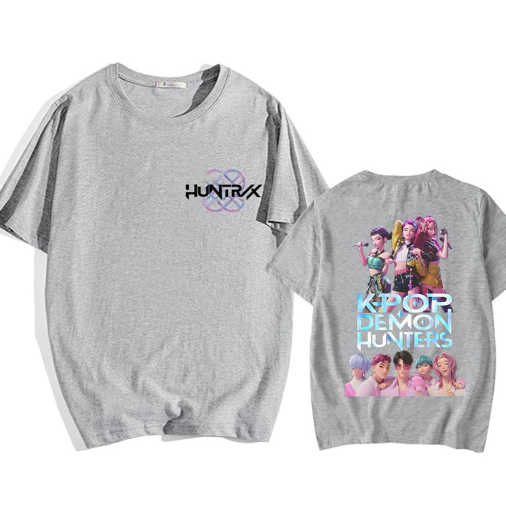 Unisex T-shirts KPop Demon Hunters Printed Round Neck Short Sleeved T-shirt Top