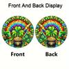 2D Flat St Patrick'S Day Acrylic Decoration Sign, Shamrocks, Rainbow & Pot of Golden Design, Home Decor Plaque Hanging Wall Art Decorative Garden Deco
