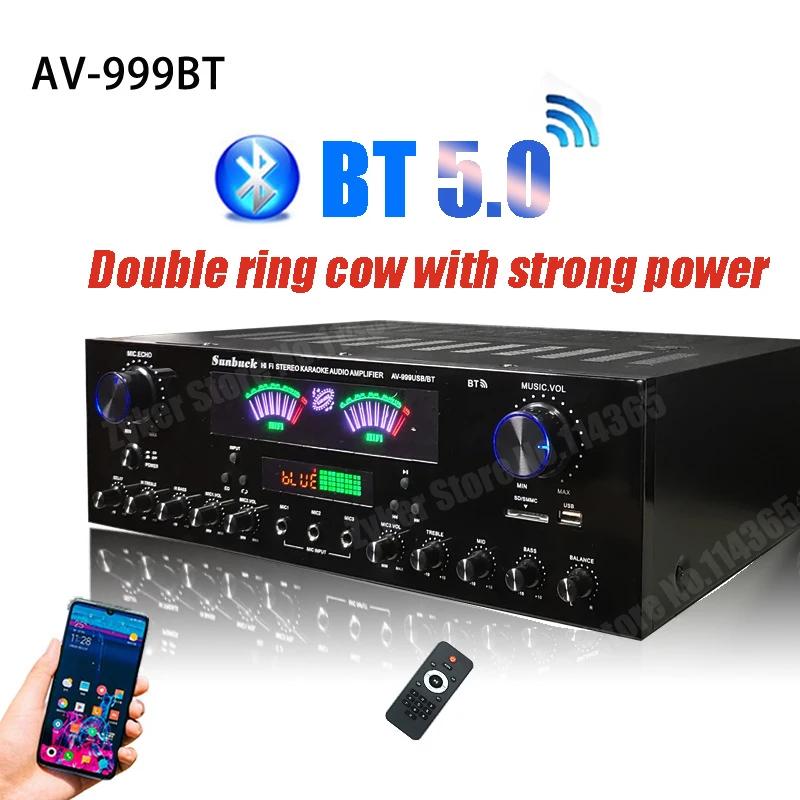 

HiFi Digital Bluetooth Amplifiers Dynamic Screen Stereo Sound AMP For Home Car Meeting Karaoke Cinema 999 BT Max 4000W 999BT-US