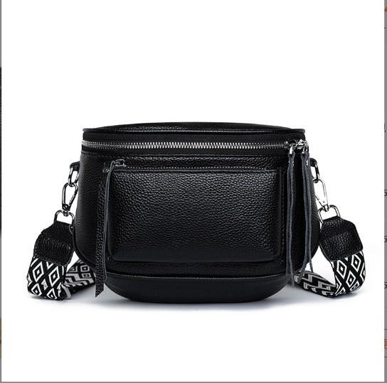 First Layer Cowhide Saddle Bag Large Capacity Shoulder Bag Simple Leather Women'S Bag Soft Leather Women'S Oblique Span Bag