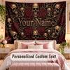Skull Gothic (347) Theme Wall Tapestry Customized With Name Text Personalized Hanging Tapestry For Bedroom Living Room Decor
