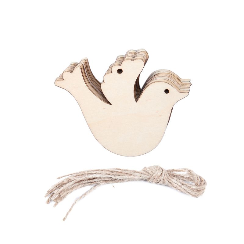 A84X-20Pcs/Set Wooden Dove For Wedding Wish Tree Or Christmas Decoration Ornament