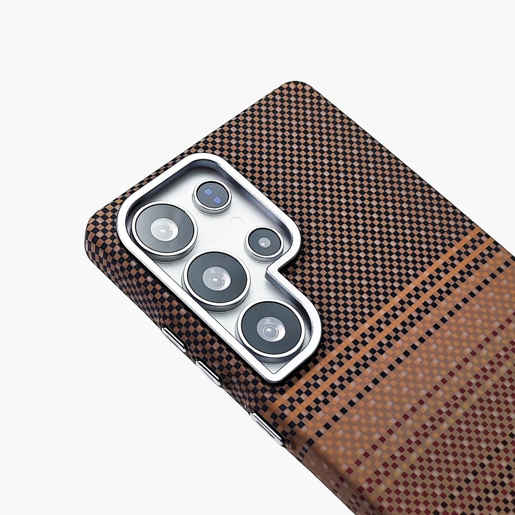 Applicable To Samsung s11Ultra Phone Case S11 Premium Sense S11 Sunset Orange Carbon Fiber Carbon Pattern Kevlar Case
