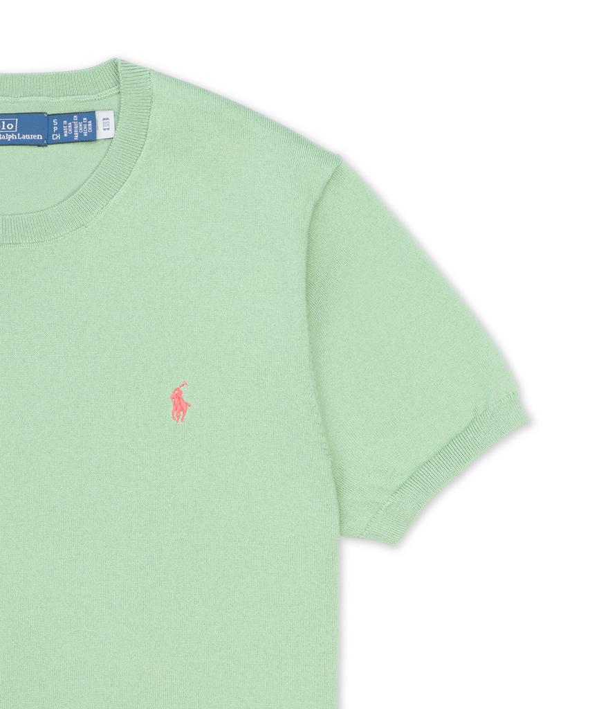 POLO RALPH LAUREN Cotton Blend Short Sleeve Sweater - Medium Green