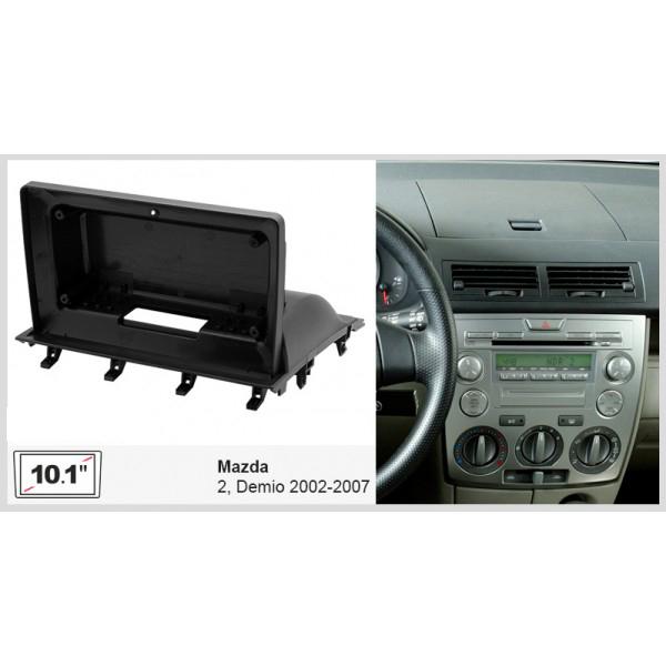 10.1 inch Car Fascia Radio Panel for Mazda2 2002-2007 Audio Dash Kit Install Facia Console Bezel GPS Adapter Plate Trim Cover