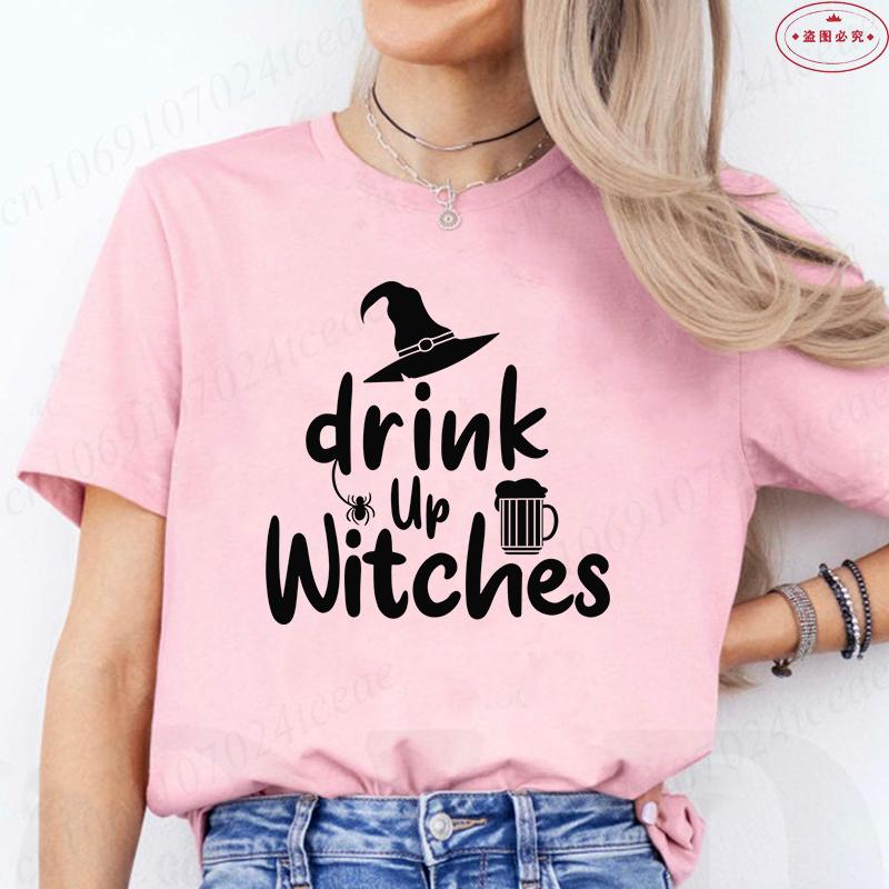 

Funny Halloween Womens Tshirts Drink Up Witches Shirt Oneck Short Sleeve Tees Women Tshirts Fashion Casual Tees Clothing S