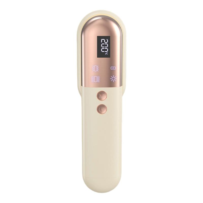 

Massage Comb Hair Straightening Brush Hairdressing Brush Heating Straight and Curly Hair Brush Hair Styling Comb білий