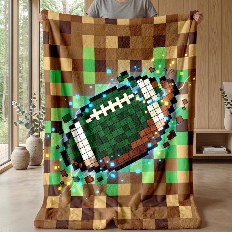 Neon Soccer Player Theme blanket Lightweight Warm Flannel Blanket Decorative Throw Blanket for Home Decoration