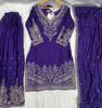 Women Designer Chinon Silk Sharara Salwar Suit Indian Bollywood Salwar Kameez Palazzo Set