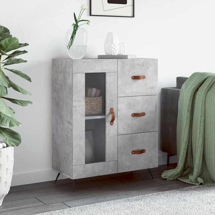 VidaXL Buffet gris béton 69,5x34x90 cm bois d'ingénierie 828016