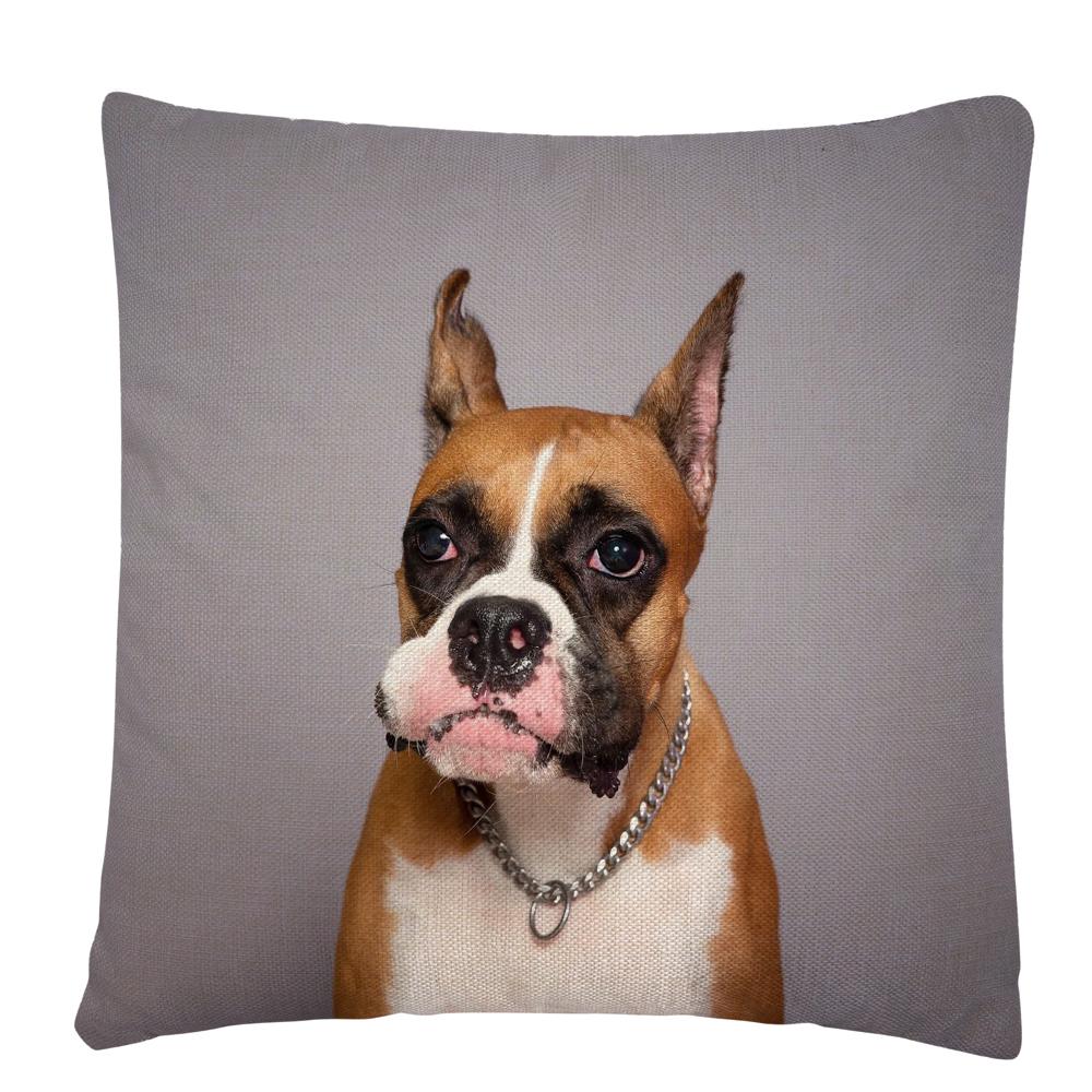 Kissenbezug mit Welpen-/Hunde-Kunstfoto-Muster, Polyester, Kissenbezug, Heim-Sofa-Auto-Dekor