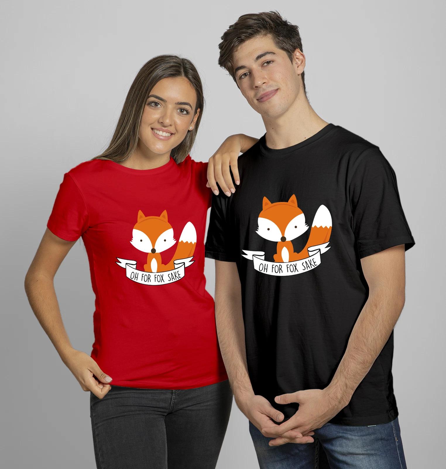 

Oh For Fox Sake Couples T shirt Funny Cute Animal Matching Couple Tee Top S