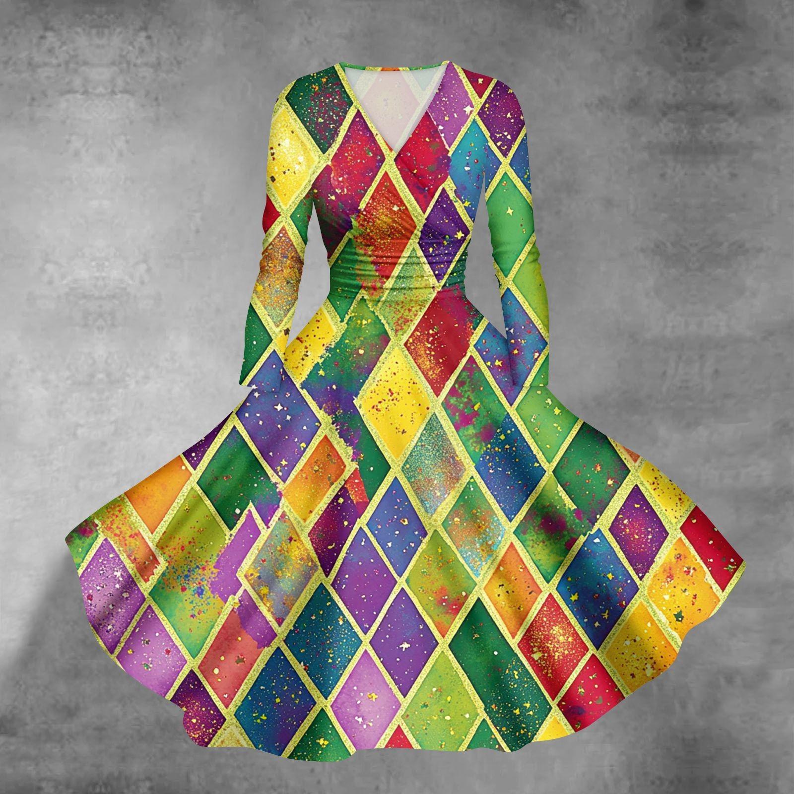 

Женское повседневное модное карнавальное платье с длинным рукавом и V-образным вырезом, сексуальное платье с карманами L армия зеленый