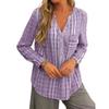 Damen Beliebtes Hemd Streifen V-Ausschnitt Unregelmäßiger Saum Hautfreundlich Sommer Tasche Bluse Langarmbluse für Alltagskleidung