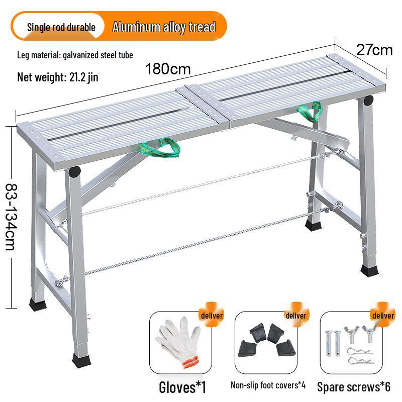 Folding Telescopic Thickened Stool with Leveling Function for Engineering or Scaffolding Use