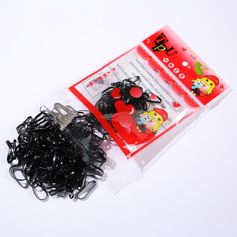 Small Rubber Bands Female Hair Disposable Rubber Band Bag Color High Elastic Hair Ring Does Not Hurt Children'S Head Rope