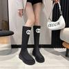 Women Boots Fashion Outdoor High Tube Boots Women Thick-soled Waterproof Shoes Women Versatile Solid Color Over-the-knee Boots