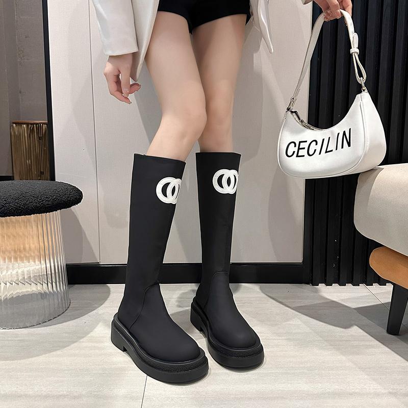 Women Boots Fashion Outdoor High Tube Boots Women Thick-soled Waterproof Shoes Women Versatile Solid Color Over-the-knee Boots