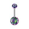 Anello Ombelico a Forma di Cuore Ornamento Goccia d'Acqua 14G Bilanciere Piercing Ombelico Pendente Belly Nombril Piercing Gioielli Donna