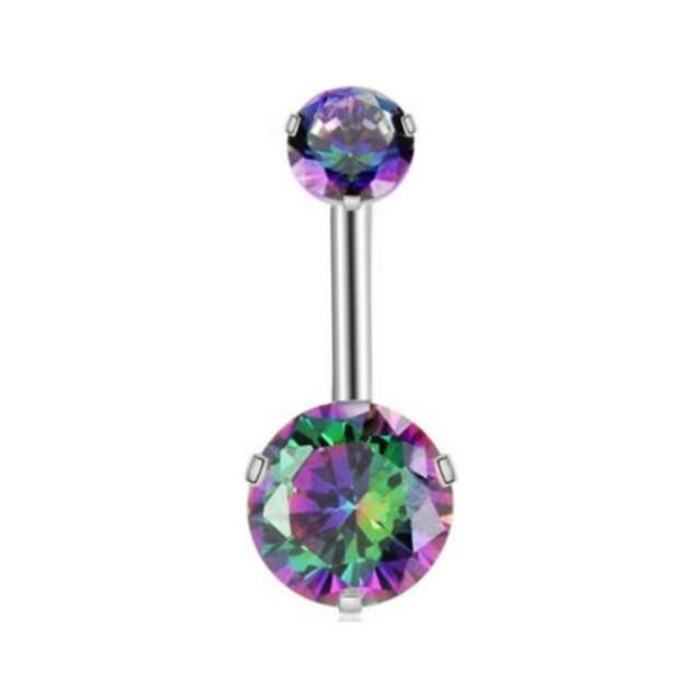 Anello Ombelico a Forma di Cuore Ornamento Goccia d'Acqua 14G Bilanciere Piercing Ombelico Pendente Belly Nombril Piercing Gioielli Donna