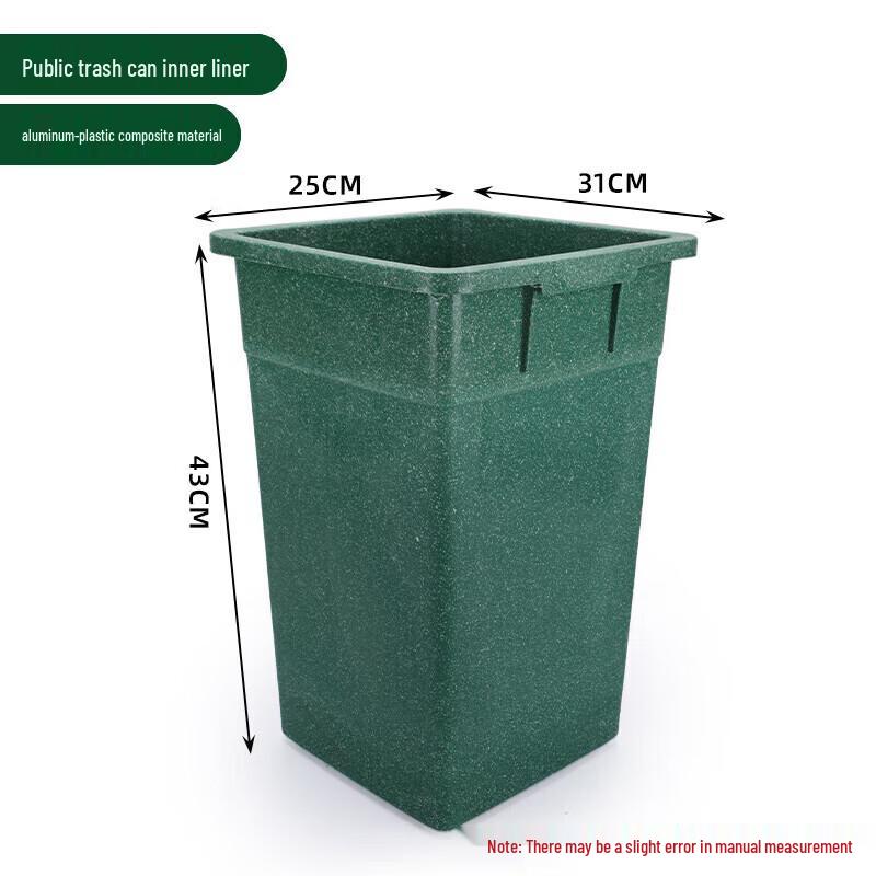 Outdoor Fiberglass Square Trash Can Liner