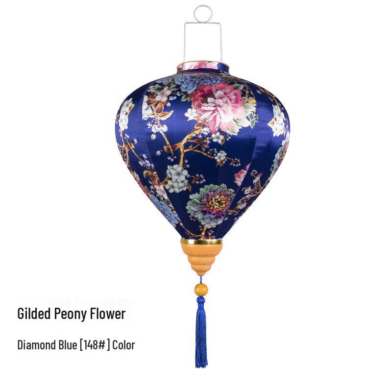 Gold-Edged Peony Palace Lantern - Chinese Style for New Year, Spring Festival, Weddings, Outdoor, or Housewarming Decor