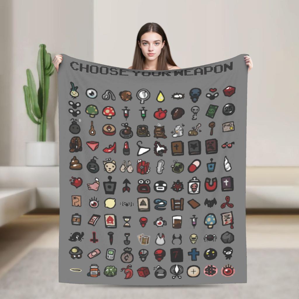 The Binding of Isaac Characters Blankets Flannel Funny Warm Throw Blanket for Bedroom Autumn/Winter Travel