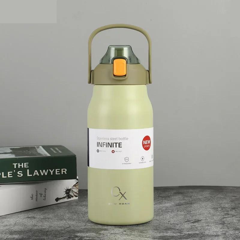Thermoflasche mit großer Kapazität Edelstahl Thermos Wasserflasche Kalt und Heiß Becher Tragbare Vakuumflasche Tasse Outdoor Becher NEU