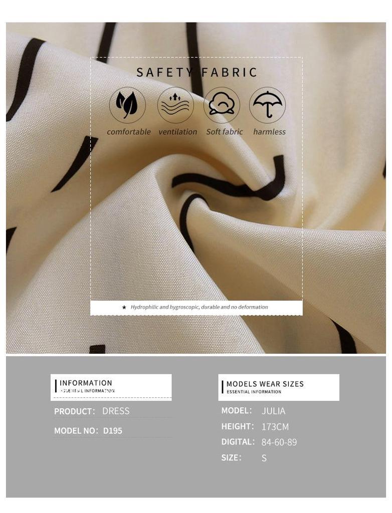 2024 Høst Europeisk og Amerikansk Langermet Kragekjole med Trykk