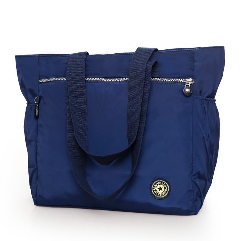 New Women'S Bag Solid Color Tote Bag Commuting Shoulder Bag Leisure Simple Mommy Go Out Bag Large Capacity Nylon Handbag